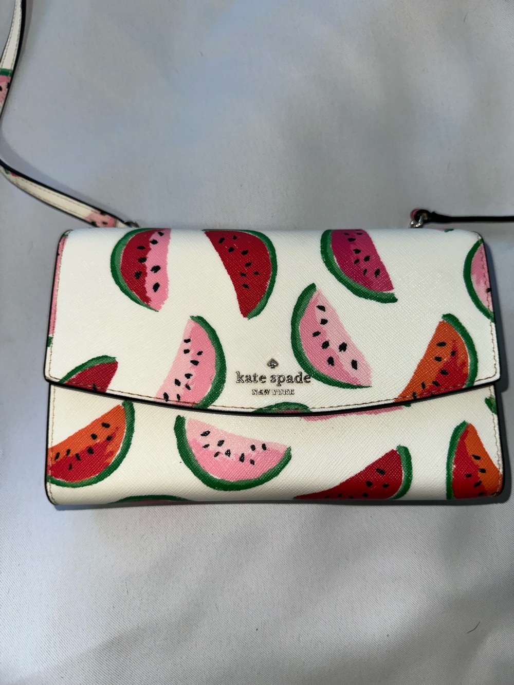 kate spade White Watermelon Slice Crossbody Bag